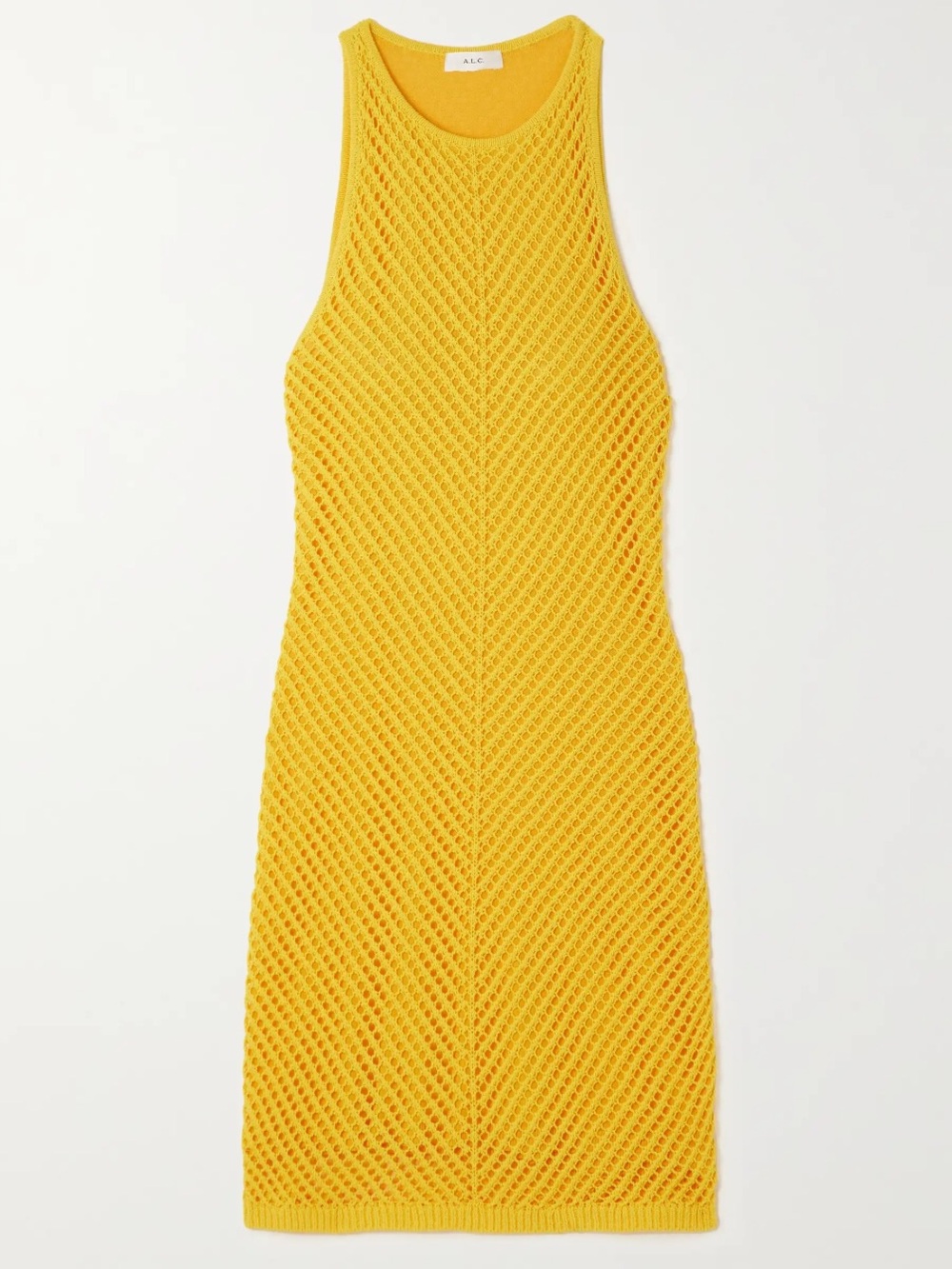 A.L.C. Senna yellow crocheted cotton mini dress